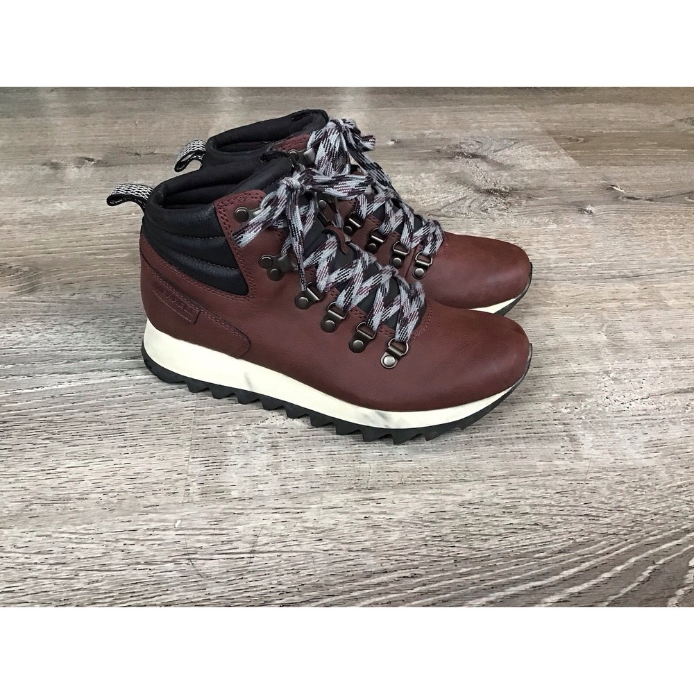 Merrell Alpine Hiking Boots Womens 7.5 Burgundy Leather Ankle Lace Up J003772